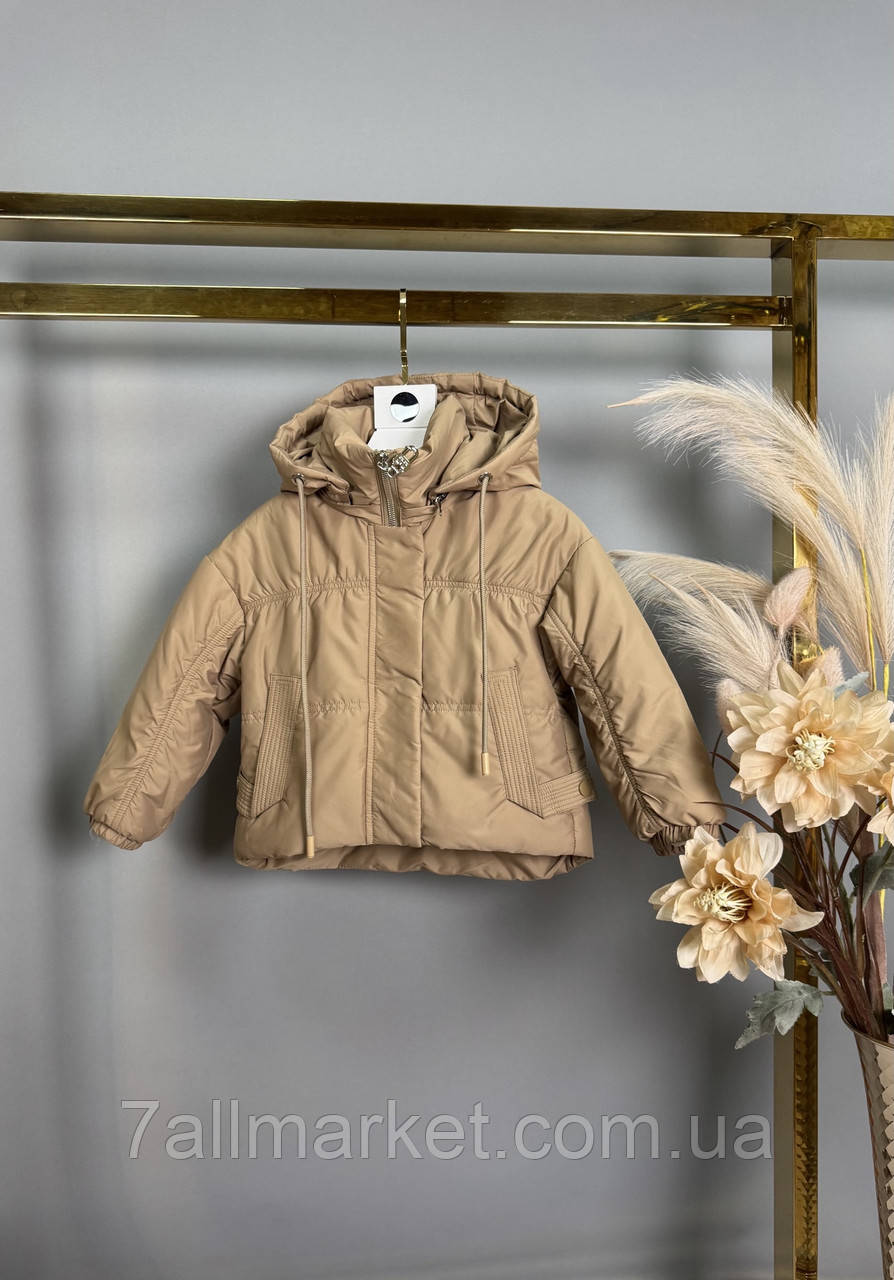 Куртка дитяча демісезонна з капюшоном на дівчинку 80-104 см (5 кв) "DFK" недорого від прямого постачальника