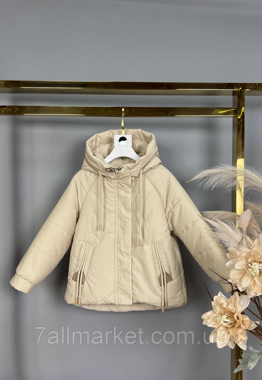 Куртка дитяча демісезонна з капюшоном на дівчинку 104-128 см (5цв) "DFK" недорого від прямого постачальника