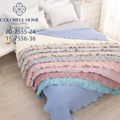 Покривало вафельне розмір 200*230 мікс кольорів у пачці від 5 шт., фото 1