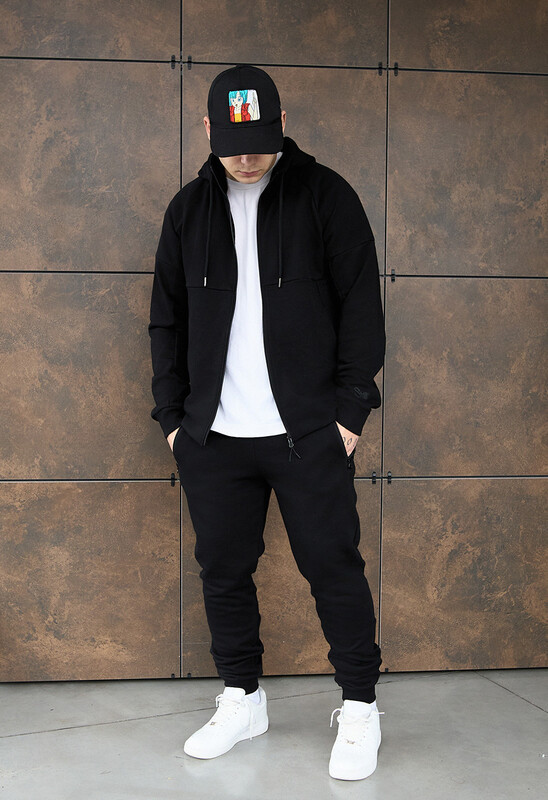 Чорний спортивний костюм для чоловіків Staff sh zip black, фото 1