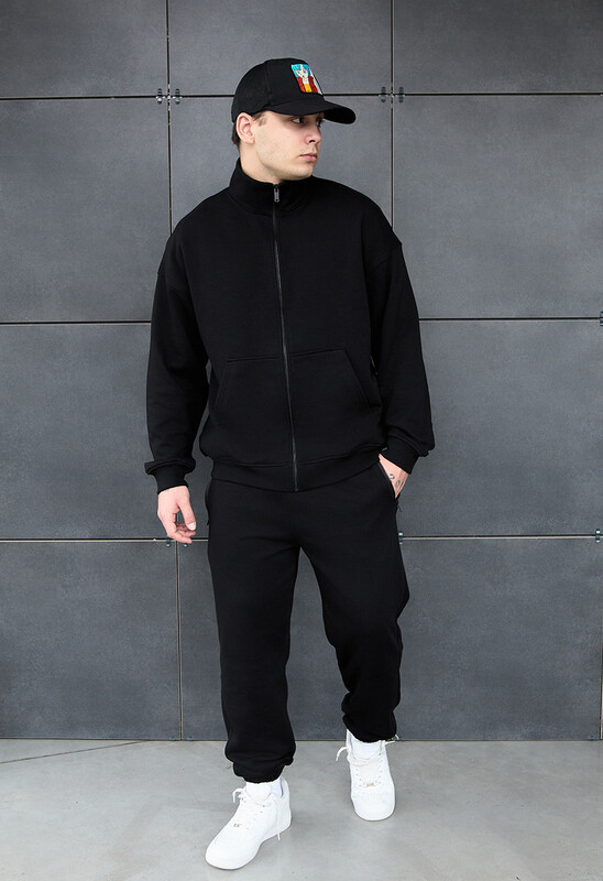 Спортивний оверсайз костюм Staff pa zip black oversize