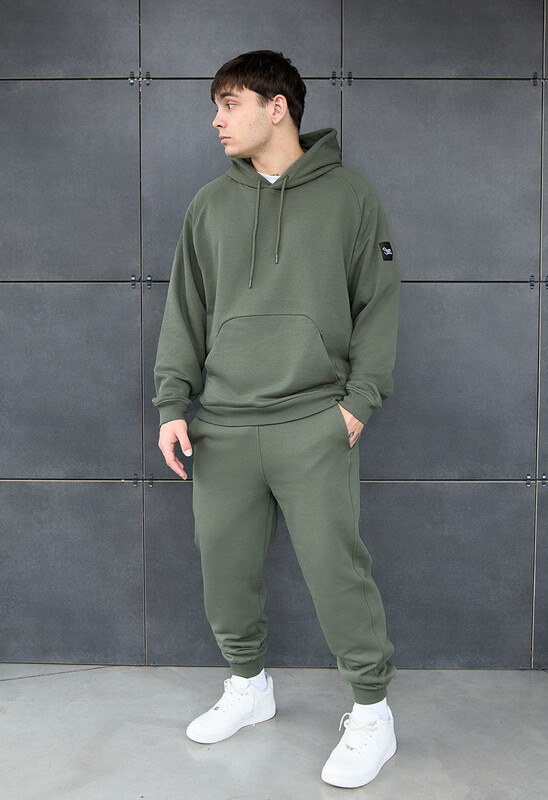 Спортивний костюм оливкового кольору Staff es olive oversize, фото 1