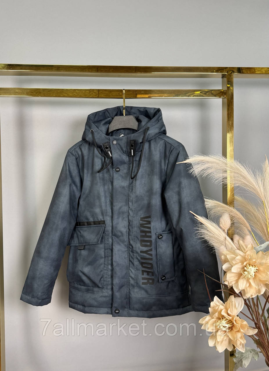 Куртка демісезонна підліткова на хлопчика 140-164 см (3кв) "DFK" гуртом від прямого постачальника, фото 1