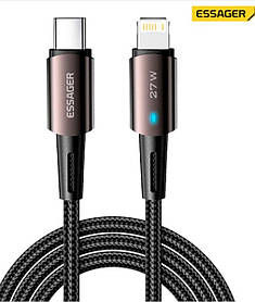 Кабель ESSAGER CG12 Type-C to IP 27W brown yL.