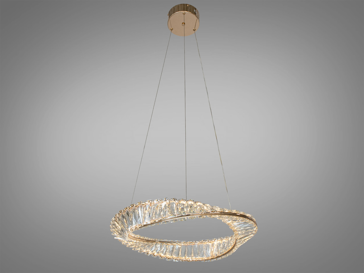 Кришталева LED люстра з пультом керування, 55W, золотиста для вітальні 548/500G