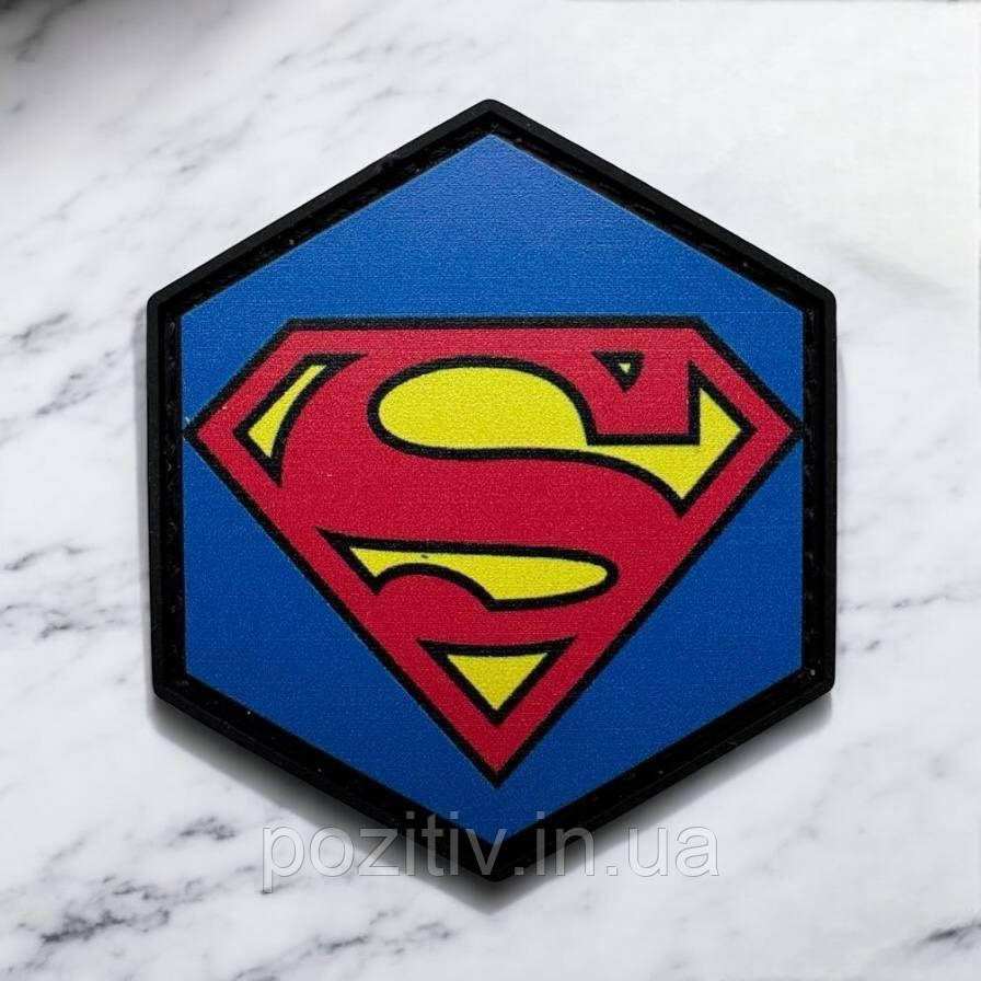 Шеврон гумовий пвх на липучці Супермен, фото 1