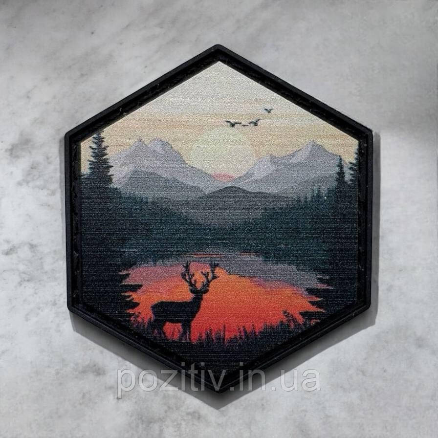 Шеврон гумовий пвх на липучці Олень, фото 1