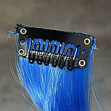 Пасма для волосся ( з клямкою), довжина 50 см, колір - сине-салатовий, арт 014455, 1 шт, Різнокольоровий, фото 3
