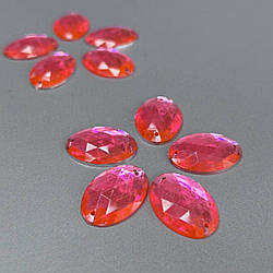 20 шт - Стрази акрилові пришивні 18х25 мм, рожевий