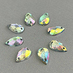 20 шт - Стрази акрилові пришивні 7х12 мм крапля, хамелеон