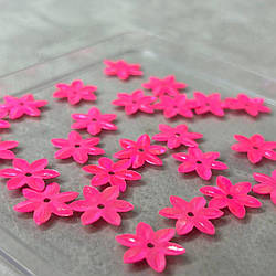 Ø12мм Паєтка квіточка грані 5г - малиновий яскравий