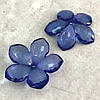 Ø29 мм Намисто пластик Квітка, - синій прозорий, фото 2