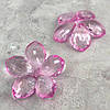 Ø38 мм Намисто пластик Квітка, #5021 - рожевий прозорий, фото 3
