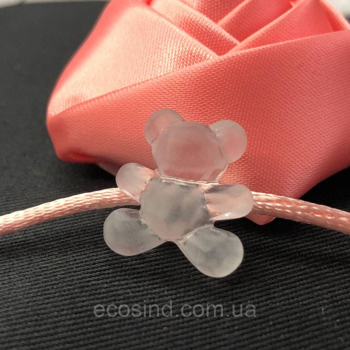 Намистина ВЕДМЕДИК пластик 16 мм - напівпрозорий, фото 1