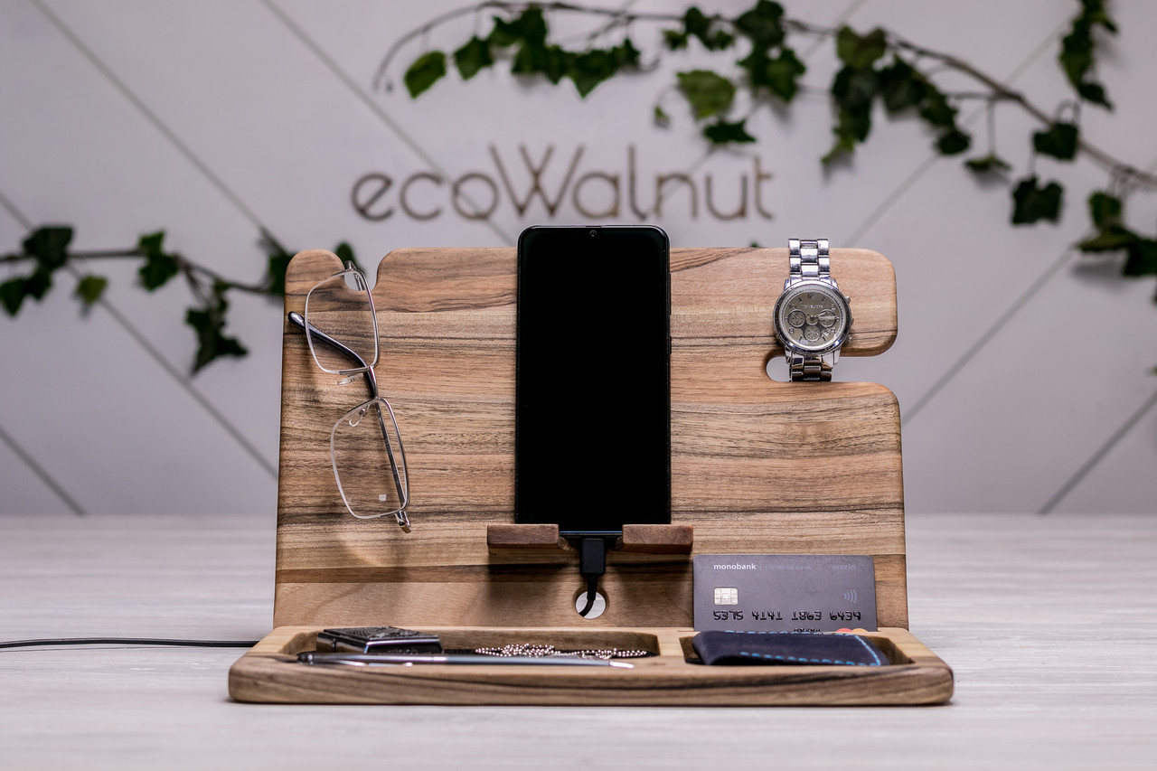 Органайзер офісний на робочий стіл з дерева + гравіювання, фото 1