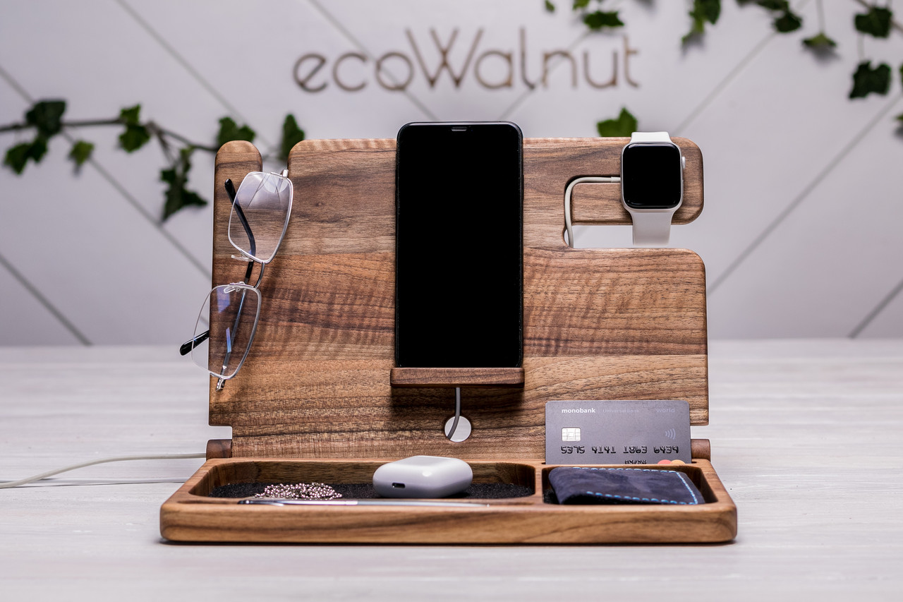 Док станція Стильний настільний органайзер для телефона годинника iPhone iWatch, фото 1
