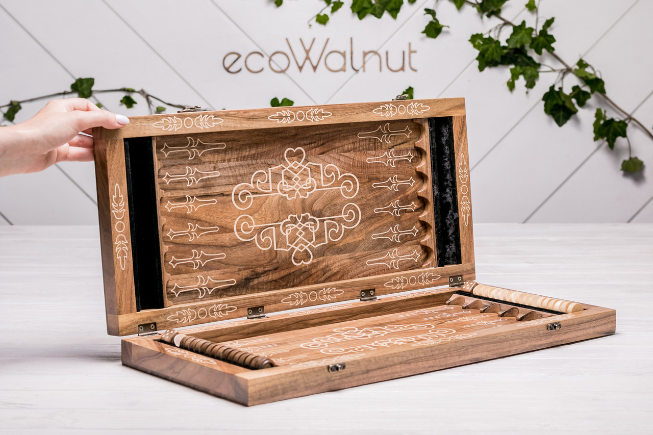 Дерев'яні нарди Настільна гра з персоналізацією, фото 1