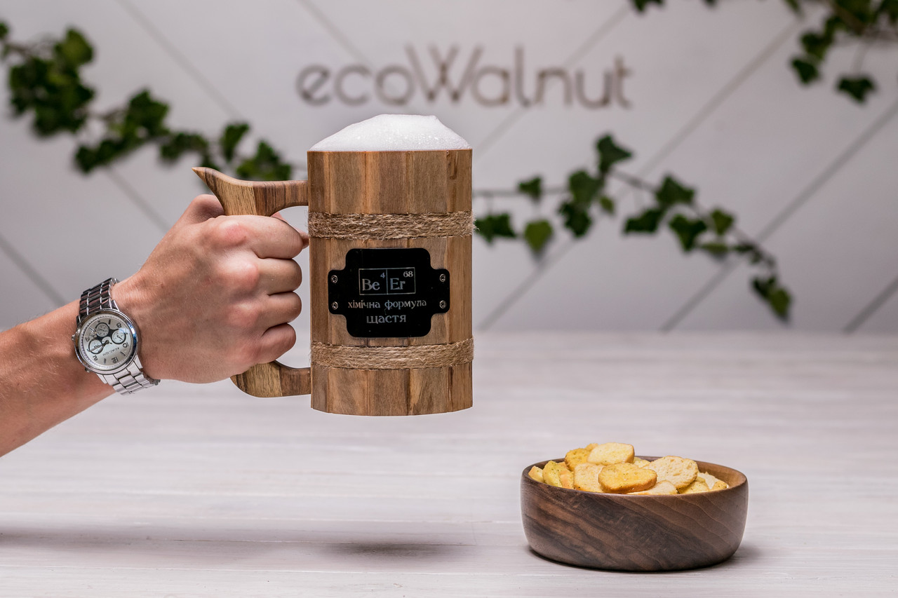 Пивний бокал із дерева Стакан Кружка Чашка для пива з іменним логотипом