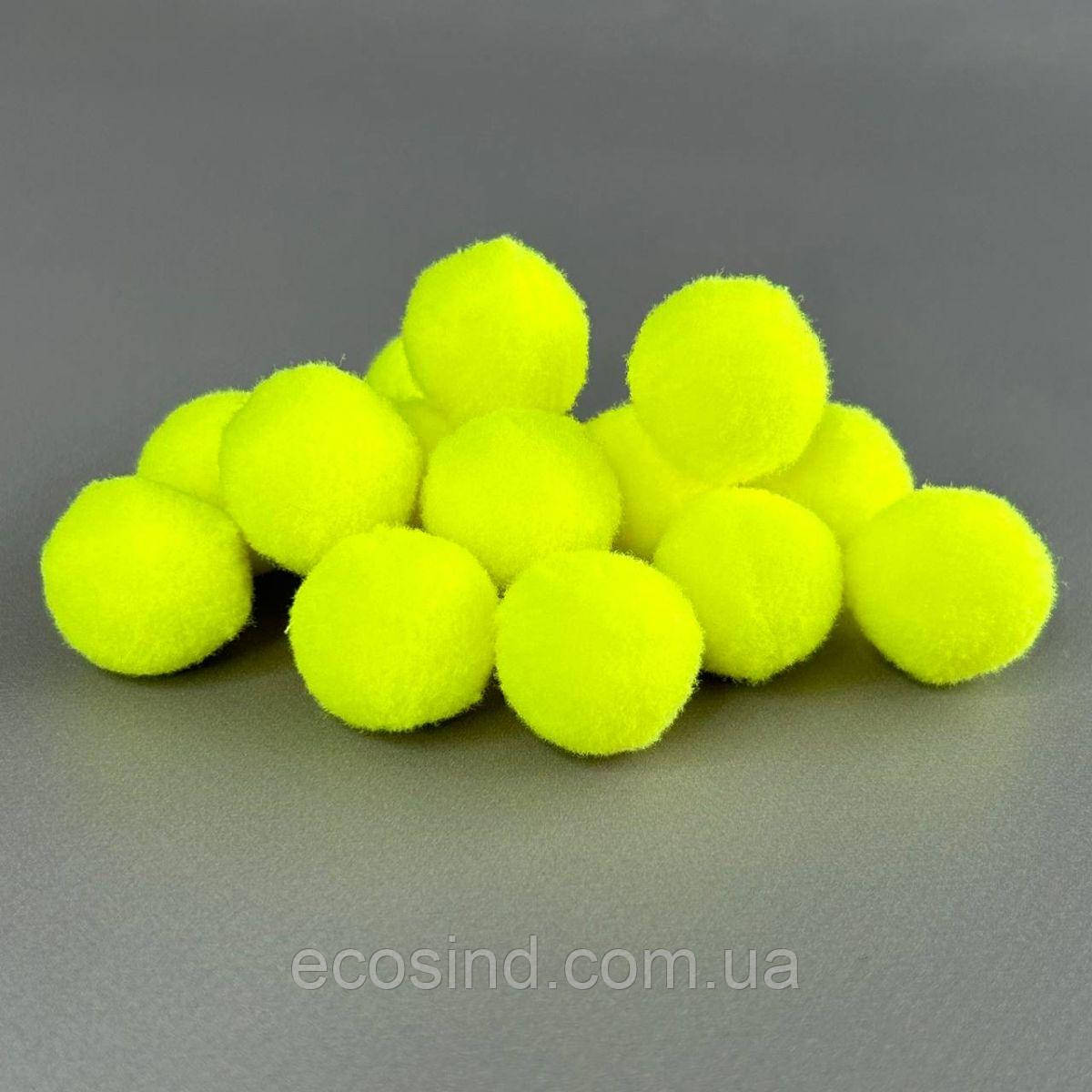 Помпон велюровий 2 см - лимонний, фото 1