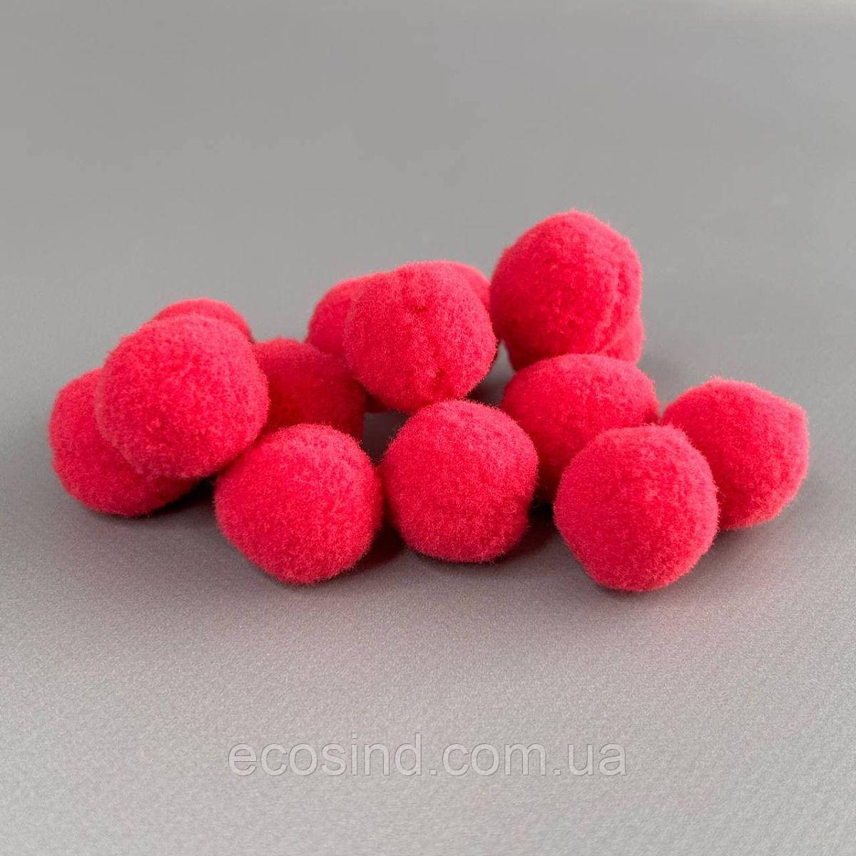 Помпон велюровий 2 см - малиновий, фото 1