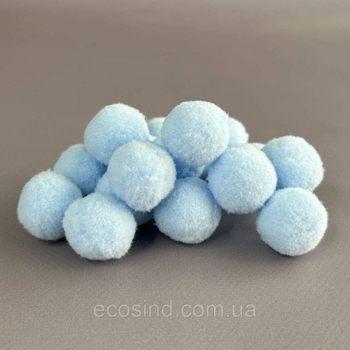 Помпон велюровий 2 см - небесно-блакитний, фото 1