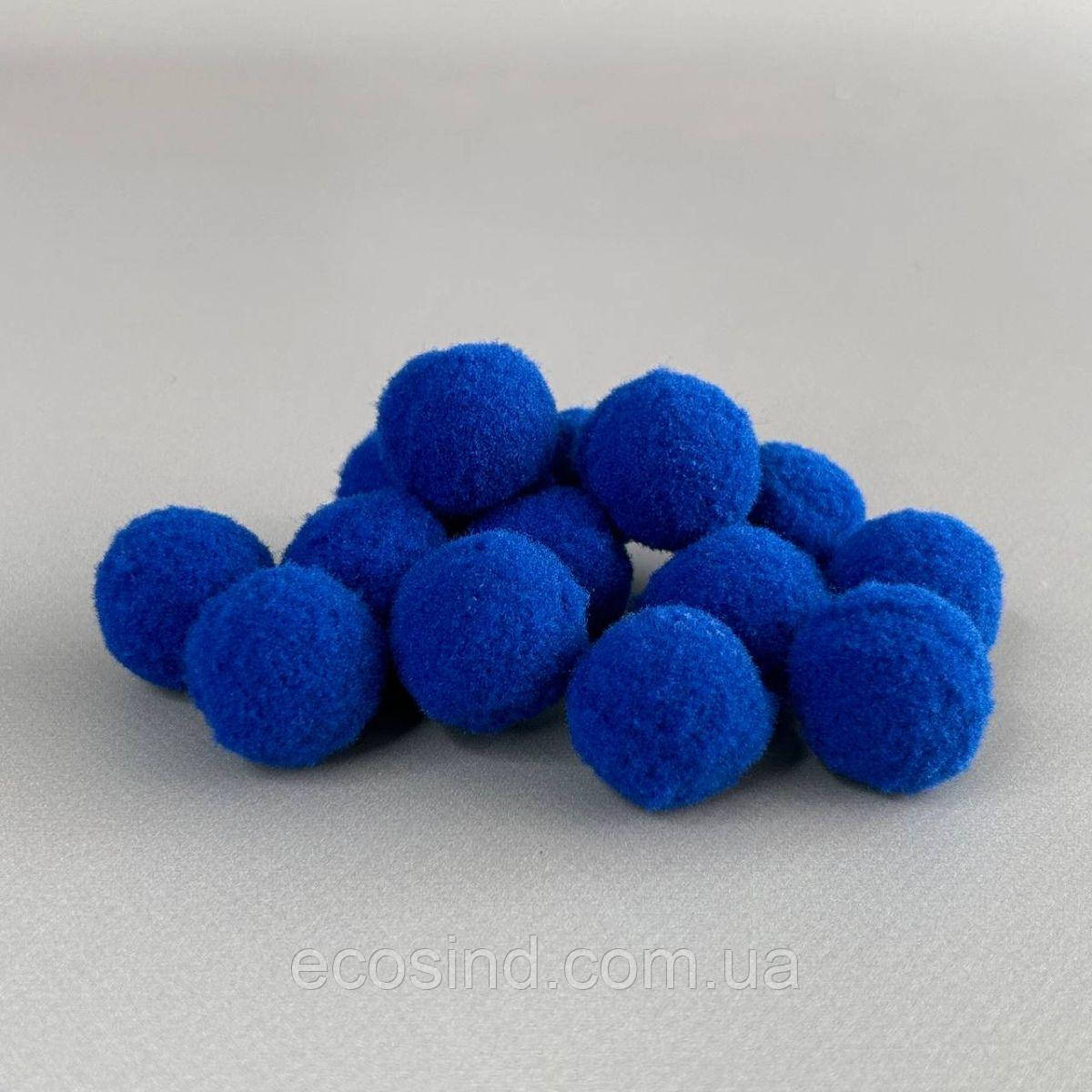 Помпон велюровий 2 см - синій, фото 1