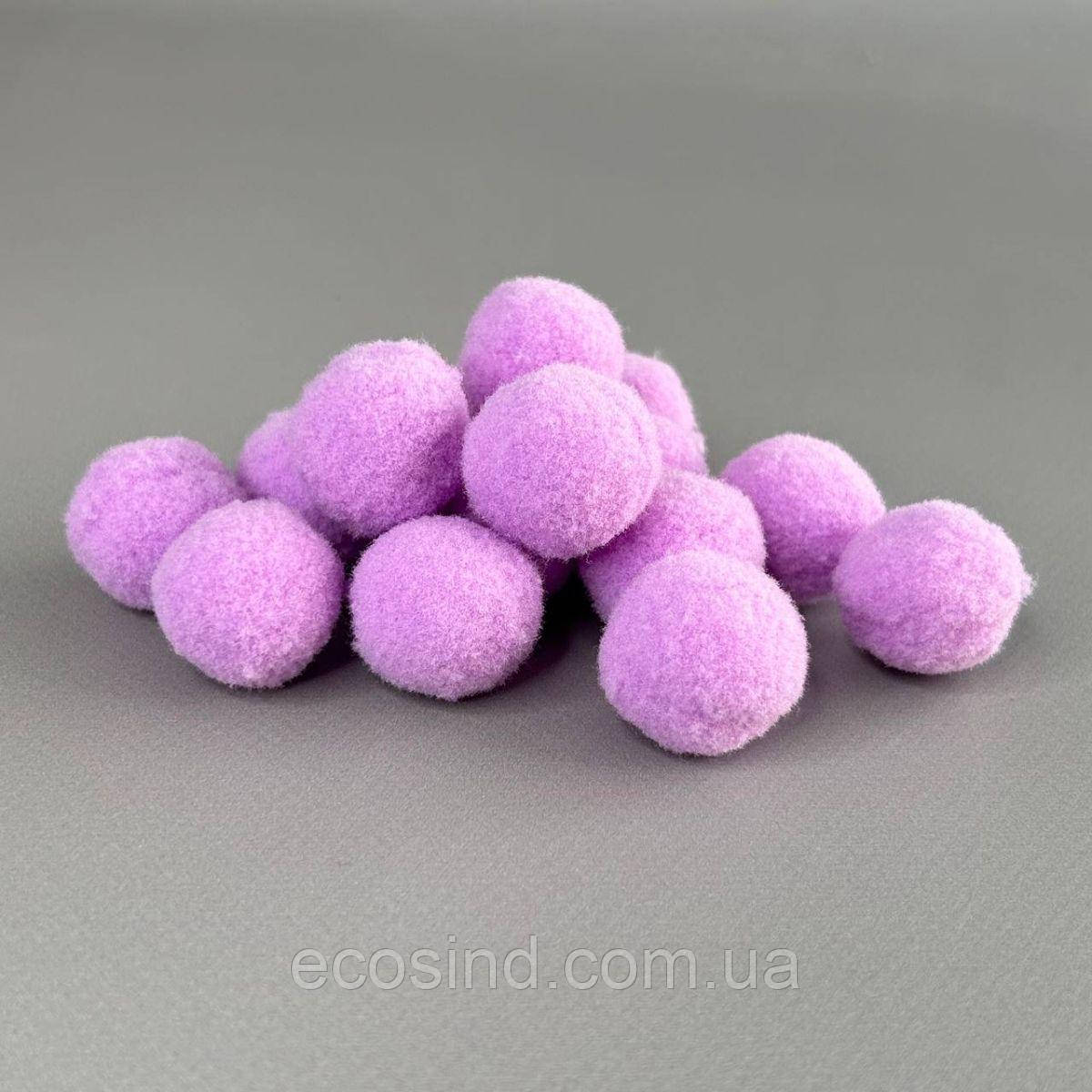 Помпон велюровий 2 см - бузковий, фото 1