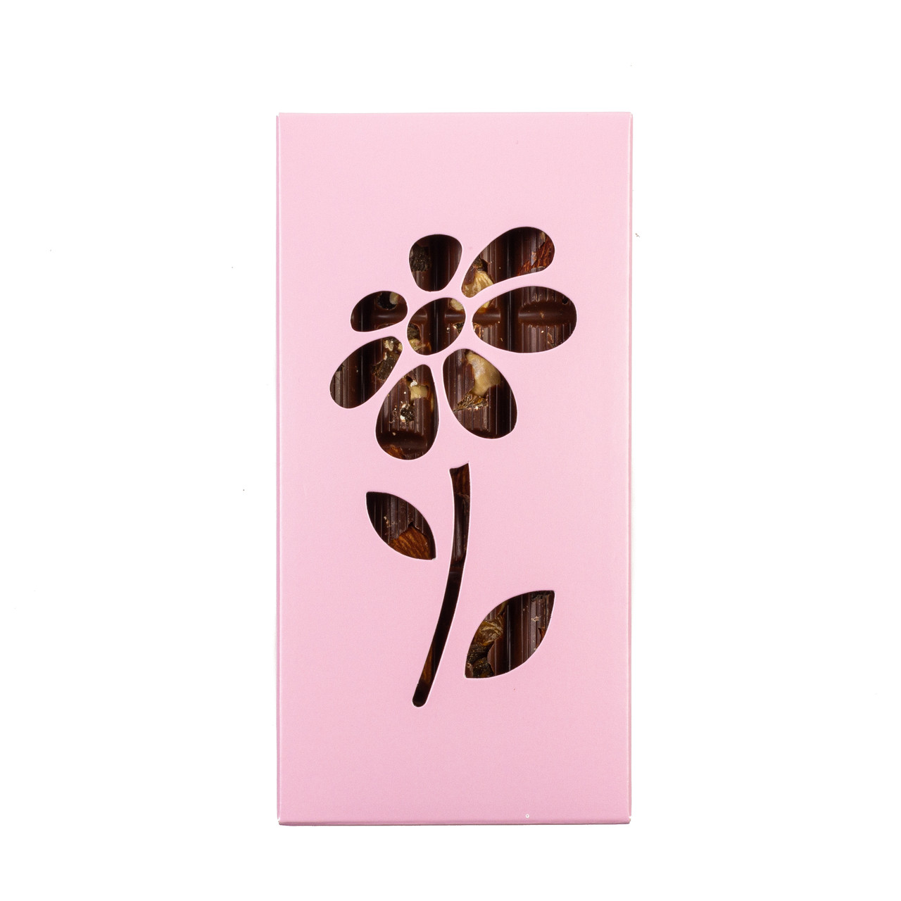 Коробка 160х80х17 для плитки шоколаду "Ромашка", рожева, фото 1