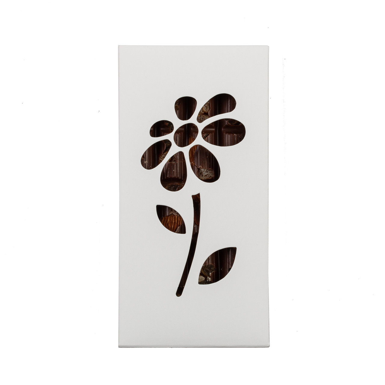 Коробка 160х80х17 для плитки шоколаду "Ромашка", біла, фото 1