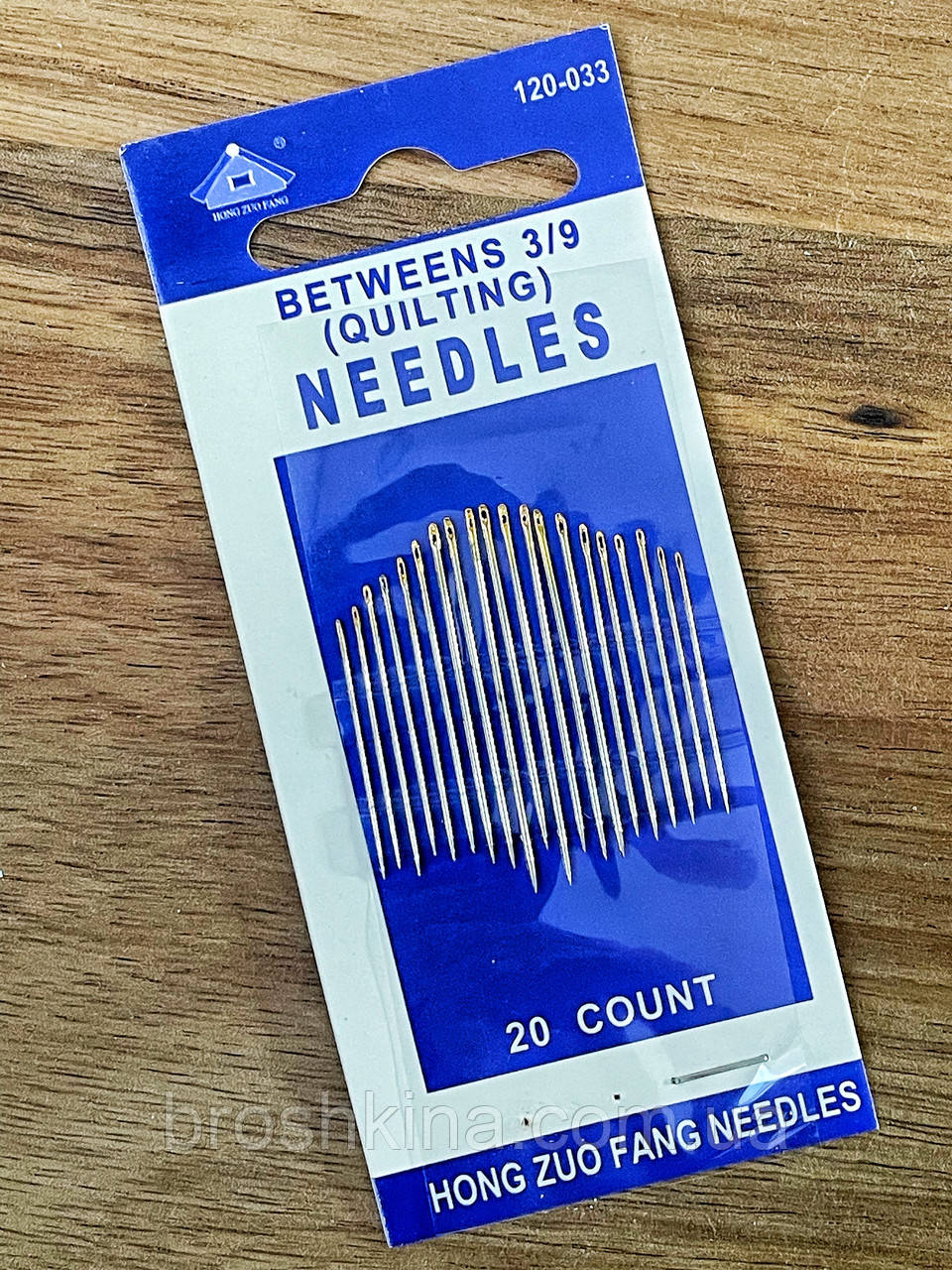 Голки 3/9 для ручного шиття з позолоченим вушком NEEDLES 20 шт/комплект