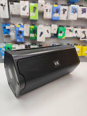 Колонка V6 + радио Bluetooth (Чорний), фото 1