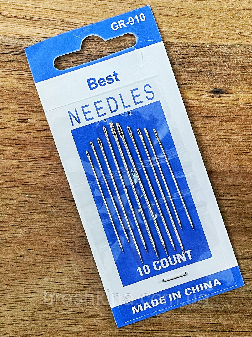 Голки для ручного шиття з позолоченим вушком NEEDLES 10 шт/комплект, фото 1