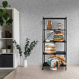 Стелаж на 5 полиць металевий складаний на колесах білий, фото 9