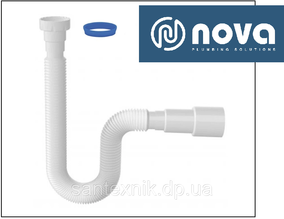 Гофра Nova для сифона 1 1/2" (40) — д.40/50 1300 мм (під конусну прокладку)