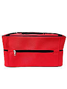 Сумка кейс для майстра, універсальна валіза-органайзер для манікюру, барбера, візаж текстиль ADH-06 Червоний, фото 3