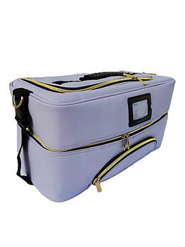 Сумка кейс для майстра валіза-органайзер для майстрів б'юті-індустрії з ремінцем, екошкіра ADH-06PW Лавандовий