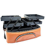 Сумка-кейс для майстра, універсальна валіза-органайзер для майстра манікюру екошкіра ADH-06PW Коричневий, фото 5