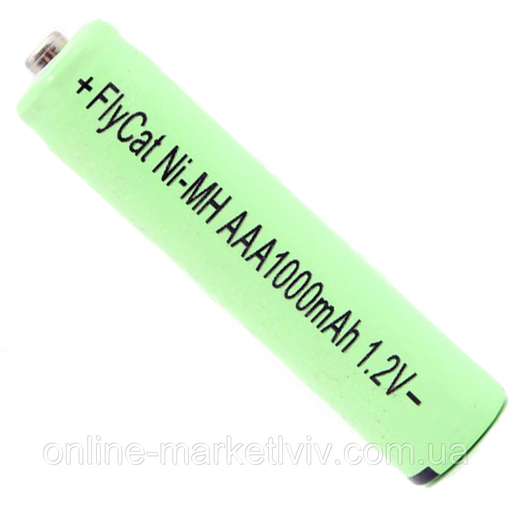 Акумуляторна батарейка Ni-MH AAA, 1000mAh, 1,2v, FlyCat / Пальчиковий акумулятор / Багаторазова батарейка