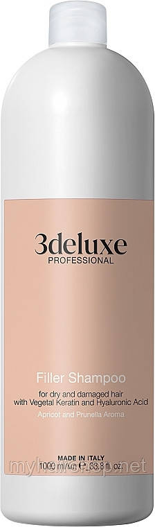 Шампунь-філер для пошкодженого волосся 3DeLuxe Professional Fille Shampoo 1000 мл