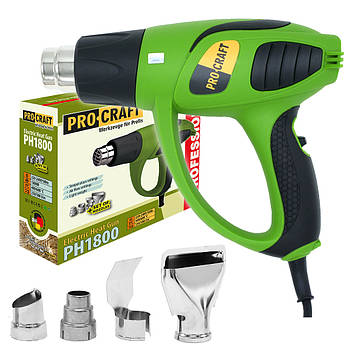 Фен промисловий Procraft PH1800, 1800 Вт, 400–600°С, 250–500 л/хв