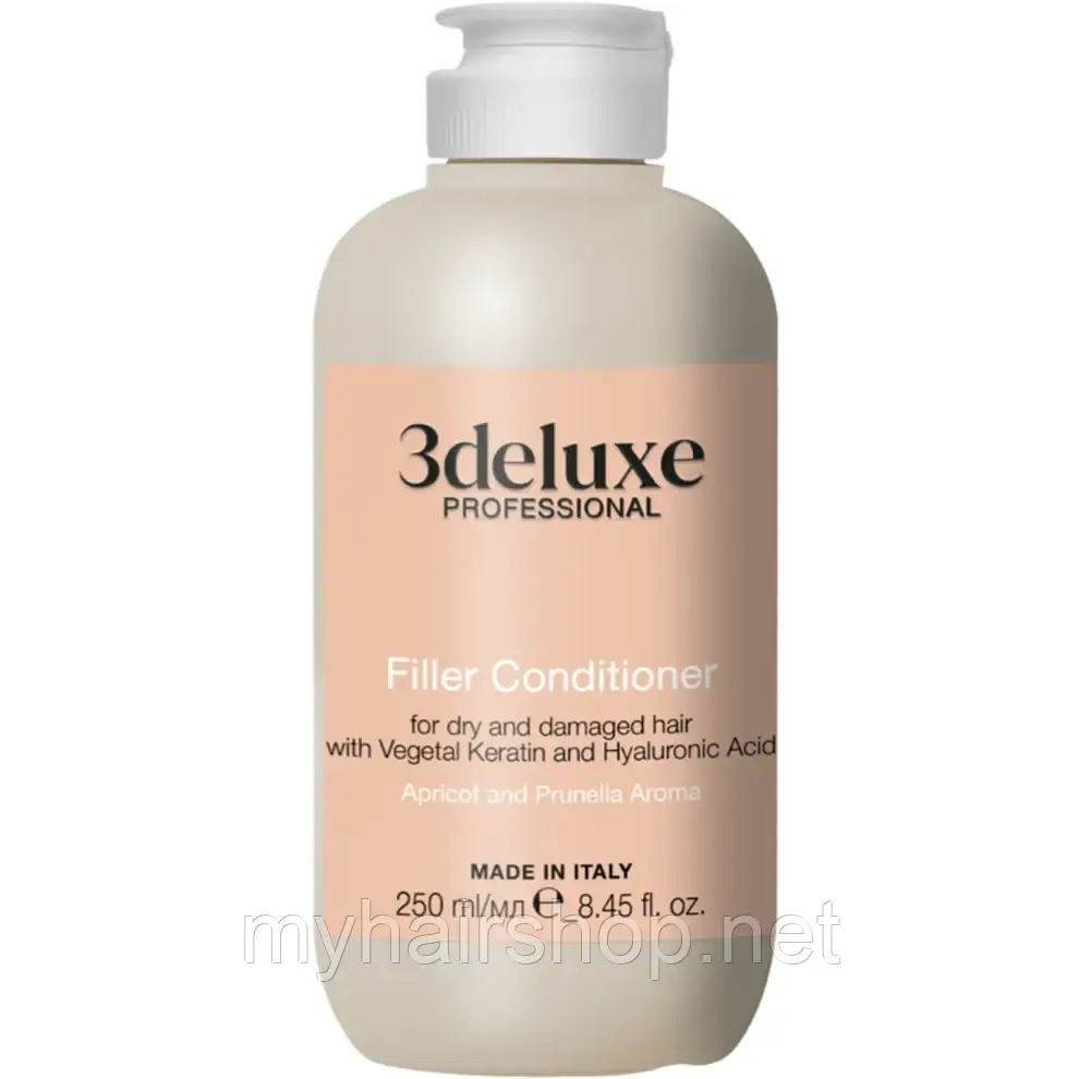 Кондиціонер для сухого та пошкодженого волосся 3Deluxe Professional Filler Conditioner 250 мл, фото 1