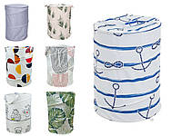 Кошик для іграшок M 3731 діам.40 см, висота55 см, кришка-заст-молн,руч, мікс-відблиск, пуль, 41-41-2см