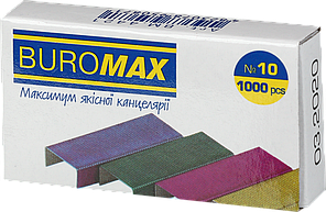 Скоби для степлера кольорові (№10, 1000шт) Buromax BM.4421