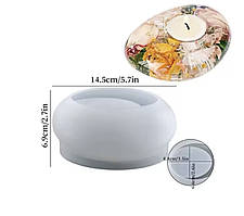 Молд для свічника/вазочки для смоли/гіпсу, мод. 6914, 1 шт. Розмір L, бл.14.5 см