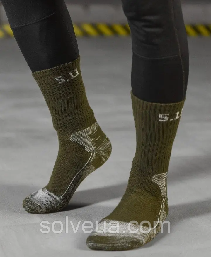Термошкарпетки 5.11 Level 2- 6” із вставками olive KT6010715 - універсальний розмір-40-46 solve, фото 1
