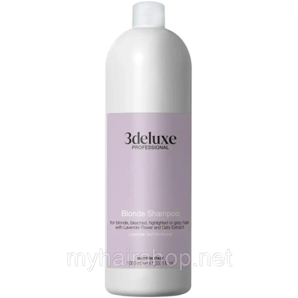 Шампунь для світлого та сивого волосся 3Deluxe Professional Blonde Shampoo 1000 мл