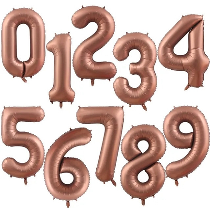 Фольгована цифра 7 розмір 100см (39") | Коричневий, фото 2