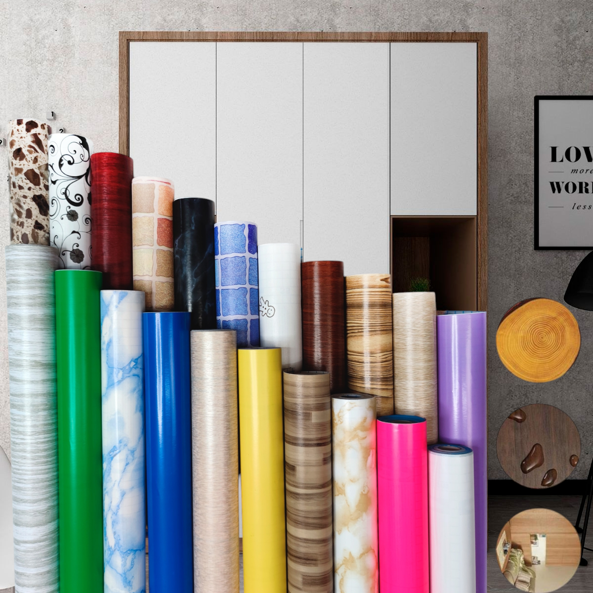 Універсальна самоклеюча плівка для оздоблення меблів/стін/дверей. Величезний асортимент кольорів, фото 1