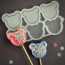 Силіконовий молд для льодяників "Ведмедик-брязкальце"