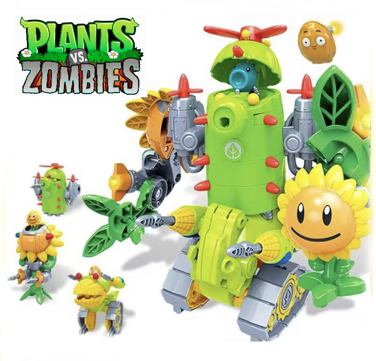 Ігровий Набір Трансформер Бос Рослина 3 в 1 Рослини проти Зомбі 21 см Plants vs Zombies (01286)